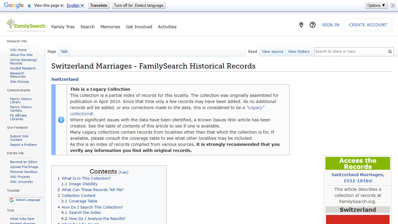 Switzerland Marriages - FamilySearch Historical Records