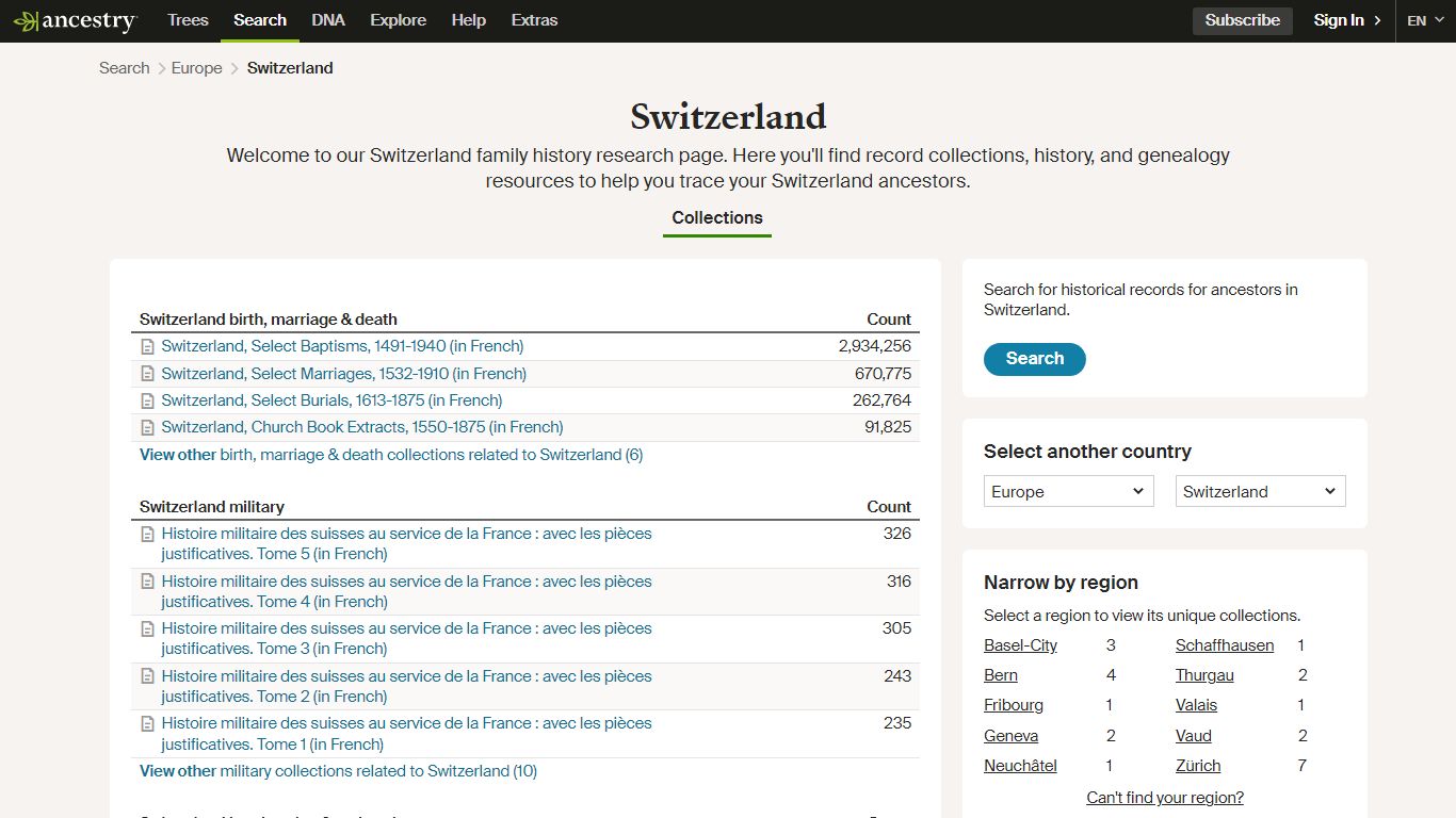 Switzerland Genealogy & Switzerland Family History Resources - Ancestry.com